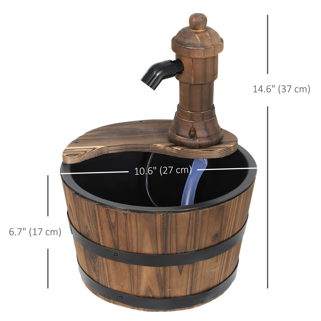 Outdoor Fountain, Garden Water Fountain with Electric Pump for Porch, Deck, Yard, Carbonized