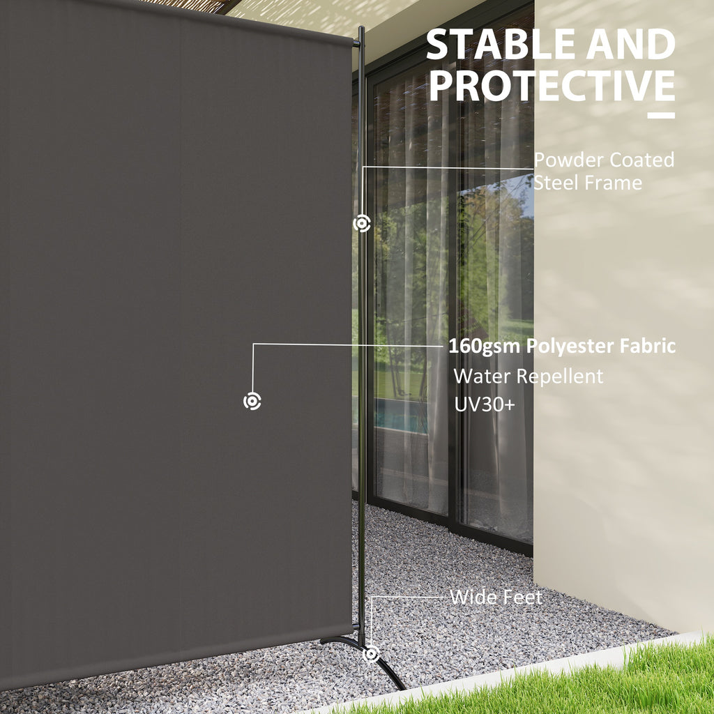 Single Panel Room Divider, UV30+ Privacy Screen, Indoor Outdoor Privacy Panel with Stable Base, Dark Grey