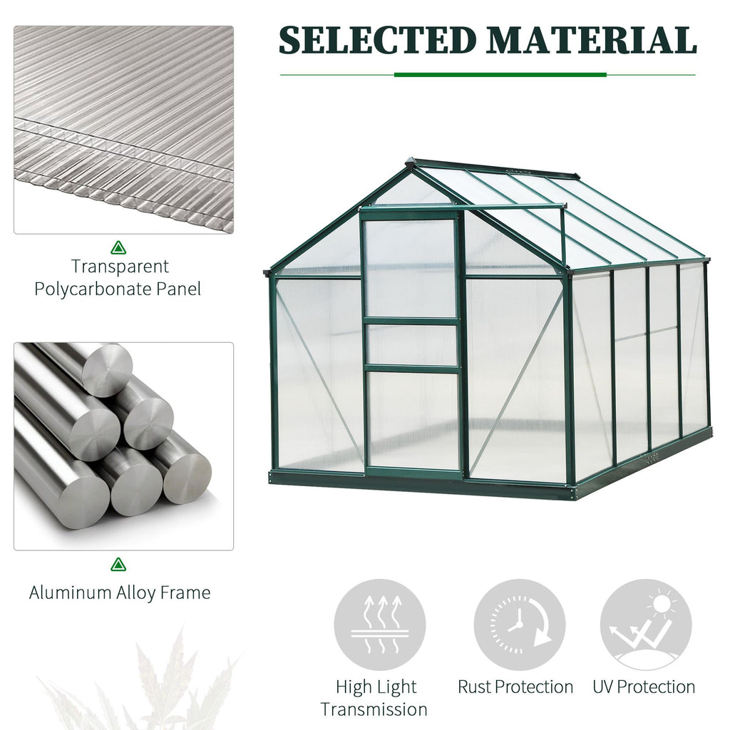 6' x 8' Greenhouse Clear & Twin Wall Panels Green Frame Press to Select