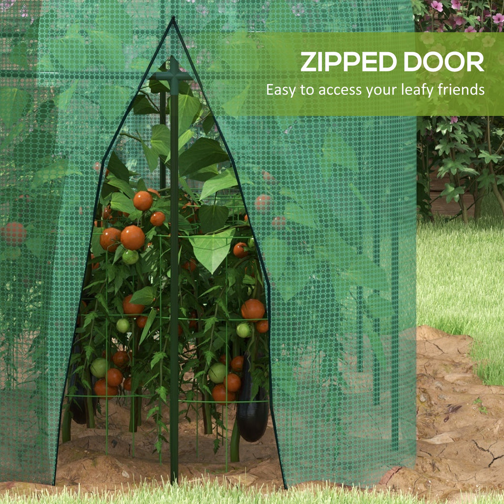 9.8' x 3.3' Plant Protector Tent, Crop Cage with Zipped Door and Ground Stakes for Garden, Yard, Lawn
