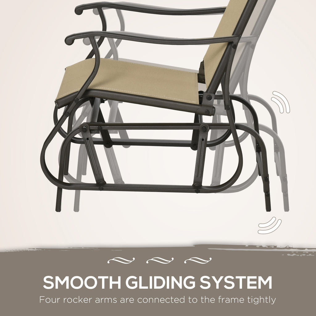 3PCs Gliding Rocking Chair & Bistro Tea Table Set, Mixed Grey