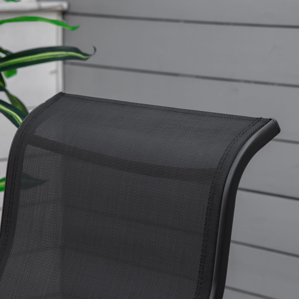 Patio Glider with Breathable Mesh Fabric, Outdoor Glider Chair, Garden Rocking Gliding Seat for Patio, Yard, Porch, Black