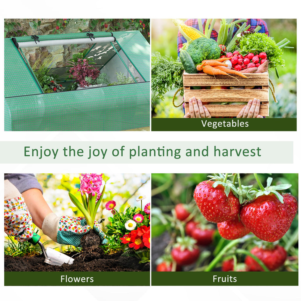 71" x 55" x 32" Mini Greenhouse Portable Hot House for Plants with 2 Large Windows and Ground Nails for Outdoor, Indoor, Garden, Gardening Kit, Green