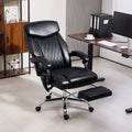 6-point massage office chair with remote, reclining ergonomic desk chair and footrest in black