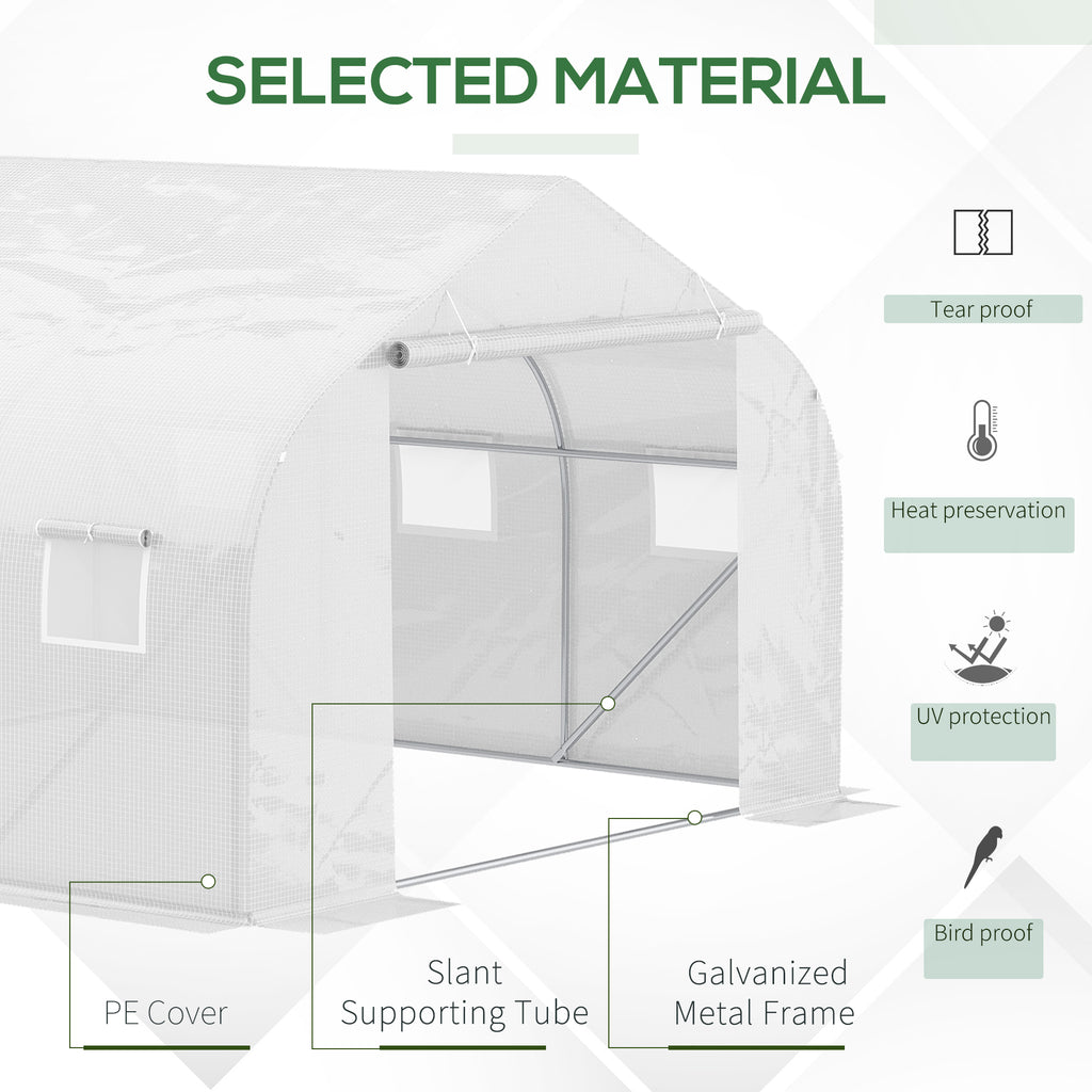11.5'x9.8'x6.6' Portable Walk-In Tunnel Greenhouse Garden Warm House - White