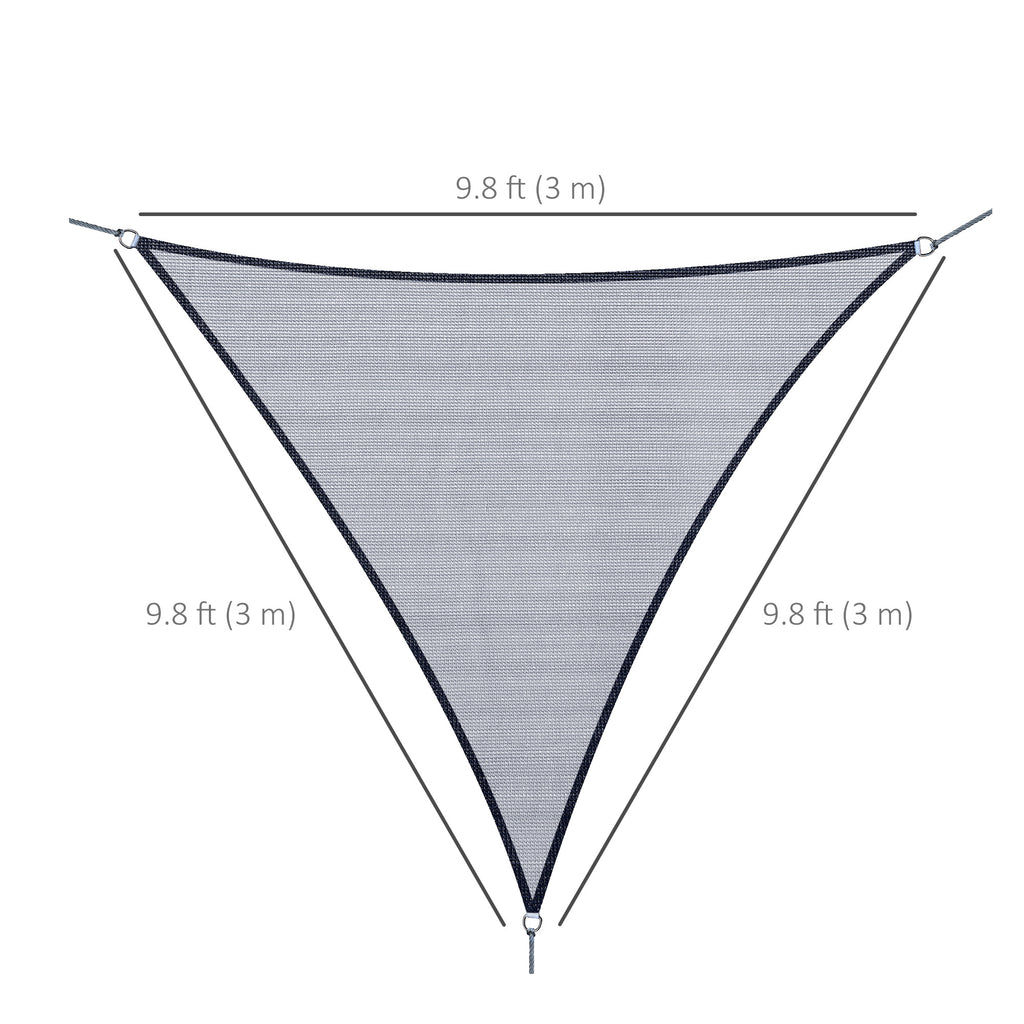 Triangle 10' Canopy Sun Sail Shade Garden Cover UV Protector Outdoor Patio Lawn Shelter with Carrying Bag Grey