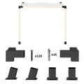 Pergola Kit, 15Â° Slanted Pergola Bracket Kit with 3-Way Brackets, Post Bases, Wall Mounts for 3.6" X 3.6" Lumber, Black