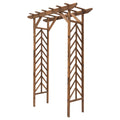 79" Plant Trellis, Arched Garden Arbour with Pergola Style Roof, Fir Wood Frame for Climbing Vines