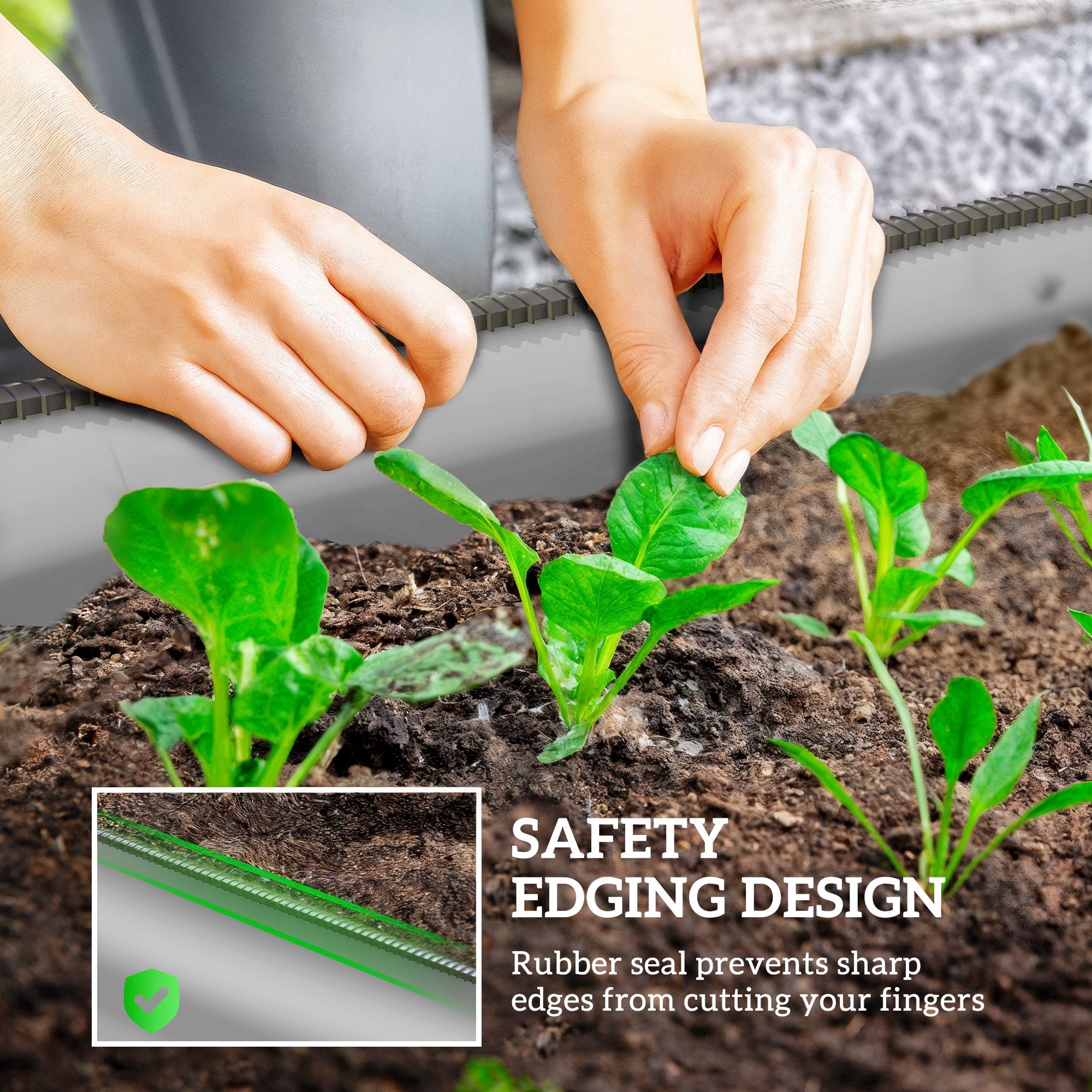 7.9 x 2 x 1ft Galvanized Raised Garden Bed Kit, Metal Planter Box with Safety Edging, Silver