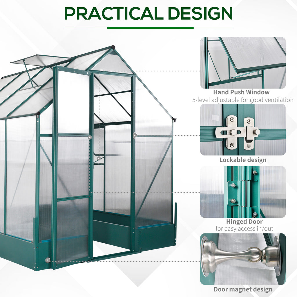 8.2' x 6.2' Greenhouse Aluminum Frame with Temperature Controlled Window