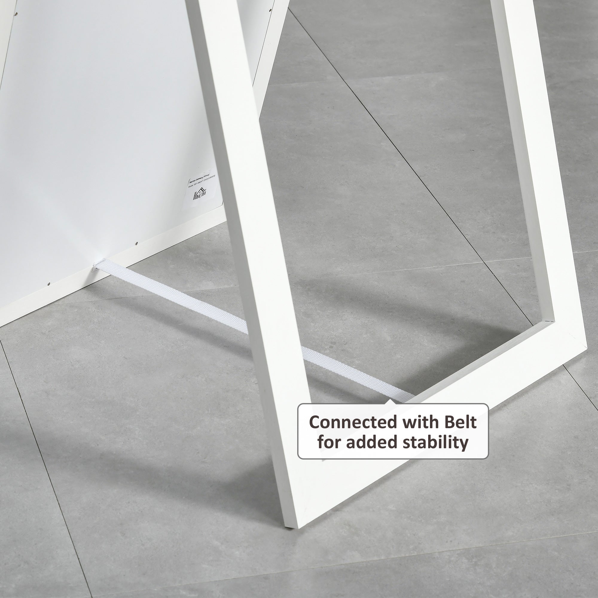 58" x 20" Full Length Mirror with Frame, Floor Standing Mirror, Rectangular Full Body Mirror for Bedroom, Living Room, White