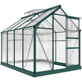 6.2' x 8.3' x 6.6' Clear Polycarbonate Greenhouse, Large Walk-In Green House w/ Slide Door