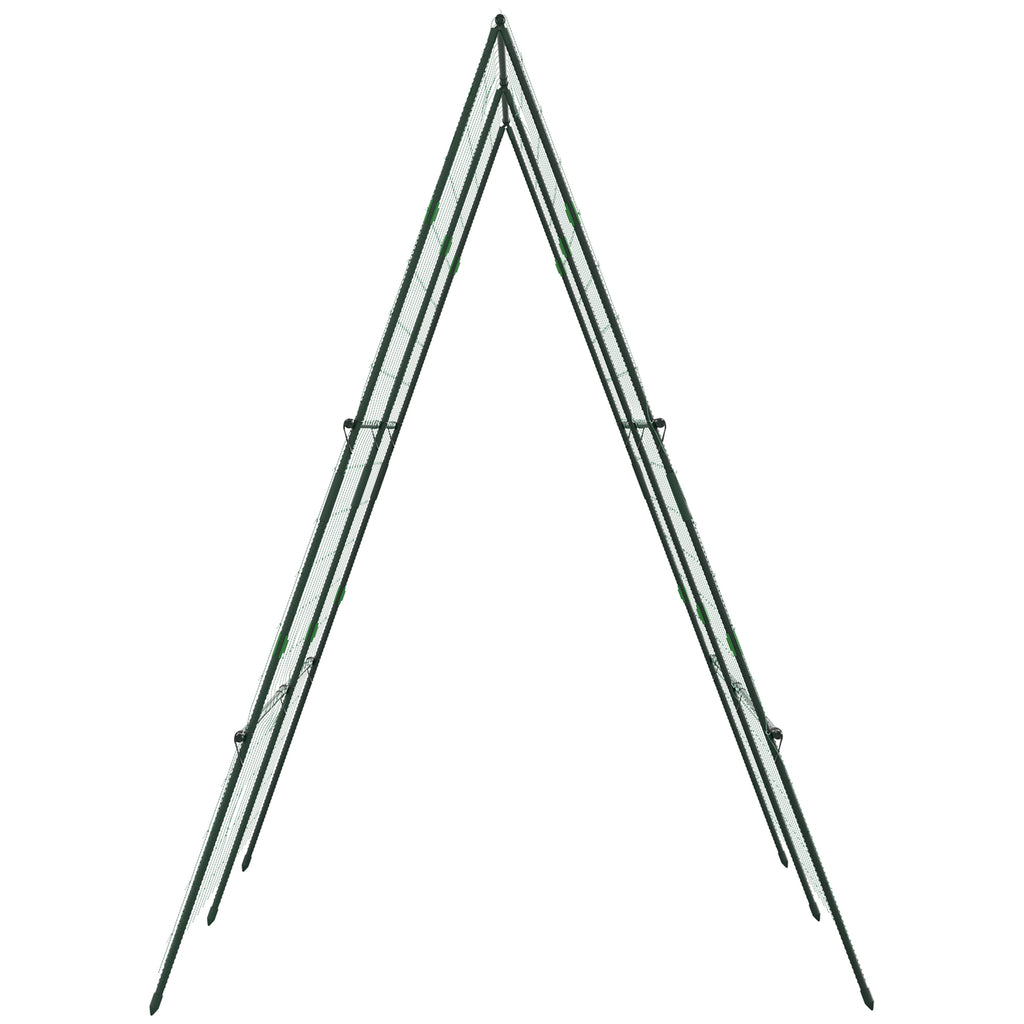 71" x 71" Metal Cucumber Trellis with Netting for Climbing Plants Vegetables, A Frame Tomato Plant Support Tomato Trellis for Vegetable Garden, Patio, Balcony, Green