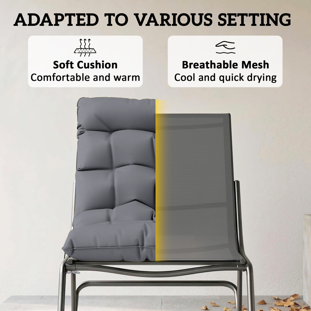Outdoor Rocking Chair, Oversized Rocking Patio Chair with 25" Extra Wide Mesh Seat and Cushion, Dark Grey