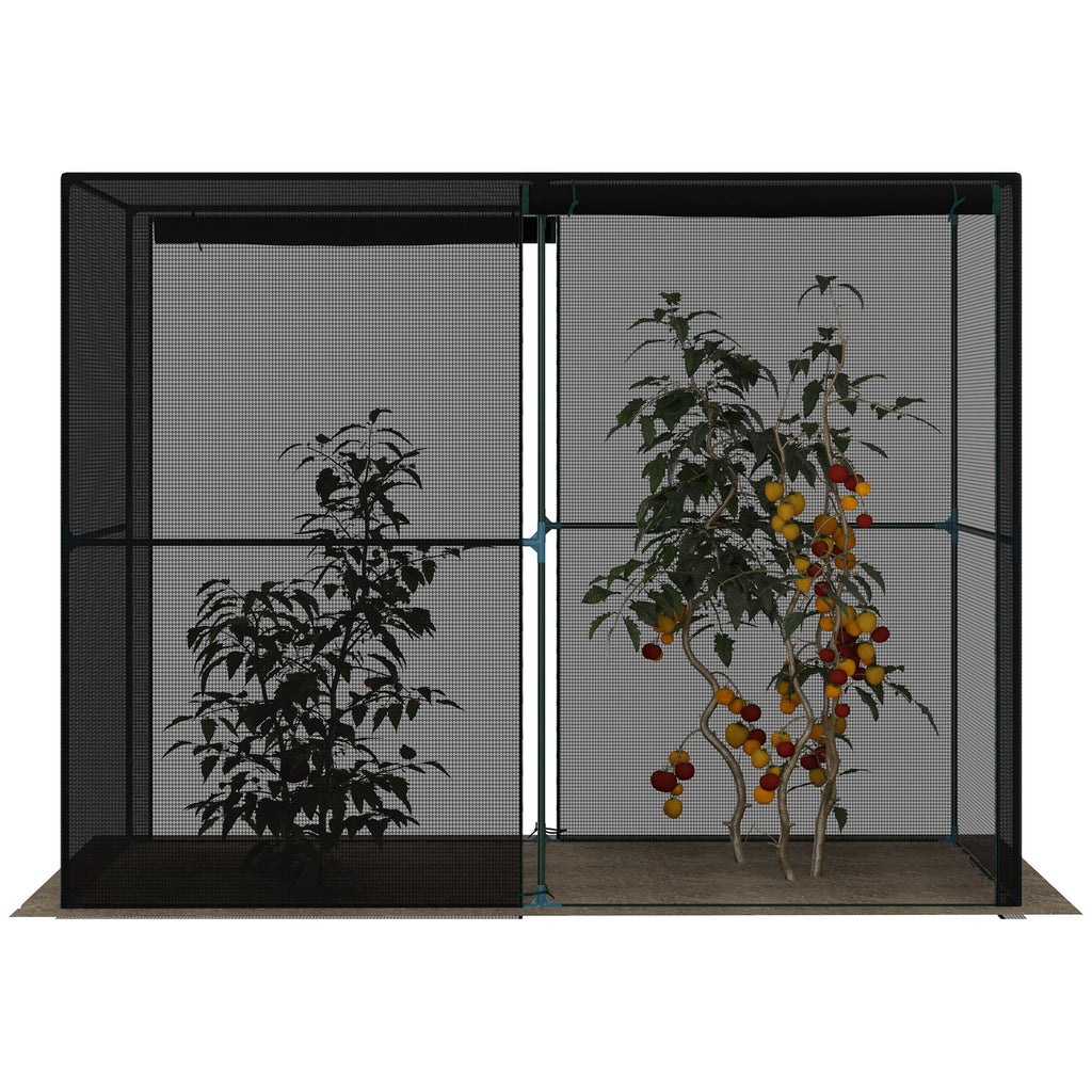 94.5''x47.25''x 72.75'' Heavy Duty Outdoor Greenhouse W/ Frame Garden Planting Warm House With Roll-Up Zipper Doors for Seedlings, Herbs, or Flowers , Black