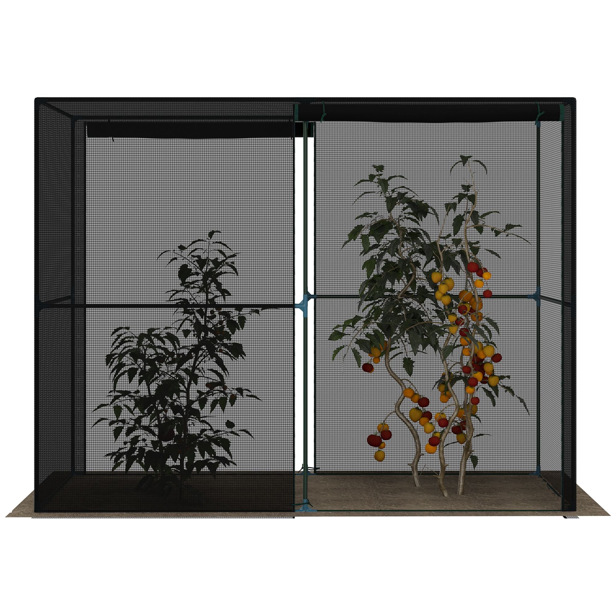 94.5''x47.25''x 72.75'' Heavy Duty Outdoor Greenhouse W/ Frame Garden Planting Warm House With Roll-Up Zipper Doors for Seedlings, Herbs, or Flowers , Black