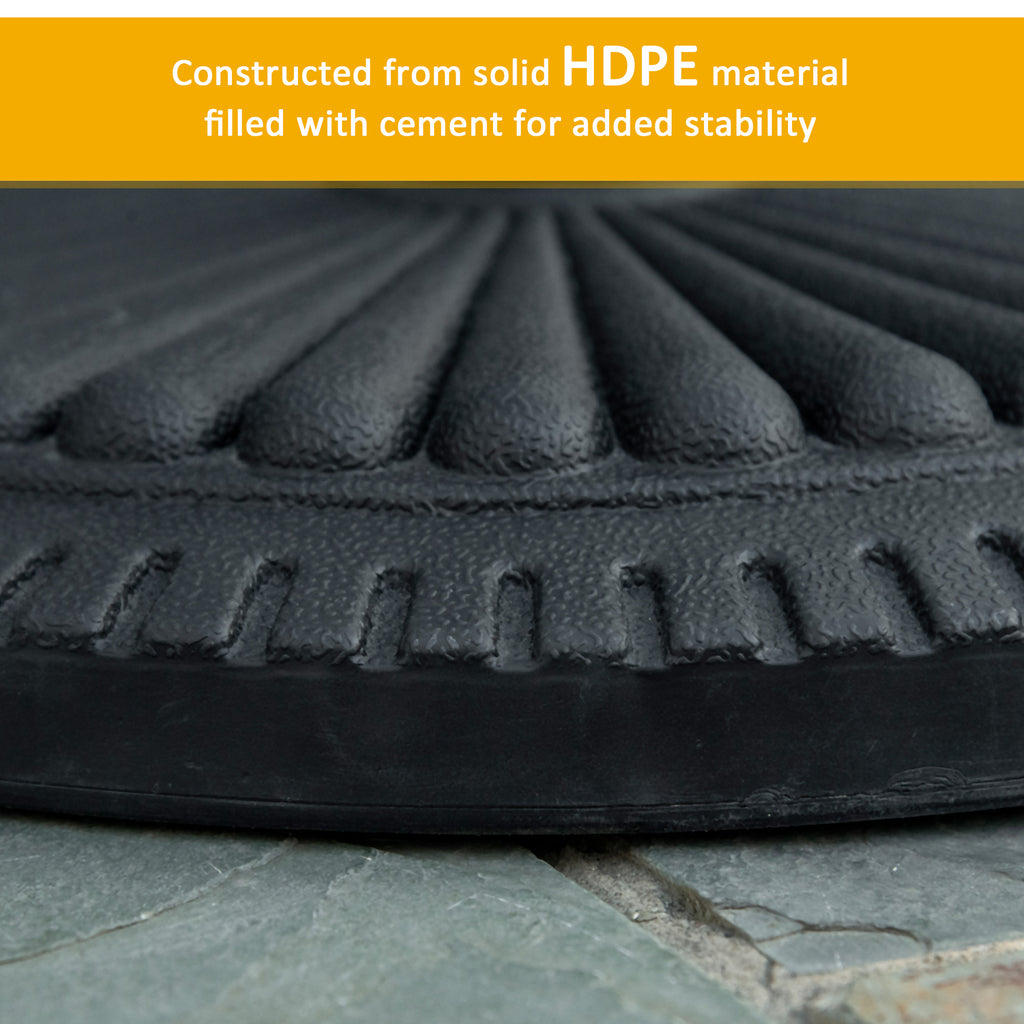 Patio Umbrella Base Stand, Round Cement Parasol Holder for Outdoor, Patio, Garden, Beach, Fits Î¦1.4", Î¦1.5" and Î¦ 2" Pole, Black