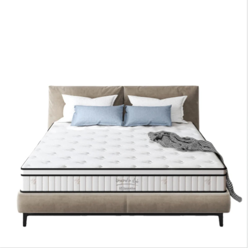 Compressed 10 inch full size hybrid mattress with memory foam and pocket springs