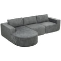 L Shaped Cloud Boneless Couch, Modular Sectional Sofa with Chaise and Deep Seat for Living Room, Bedroom, Dark Grey