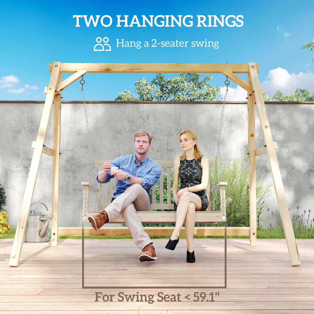770lbs Porch Swing Frame, Heavy Duty A-Frame Hanging Chair Stand Only with Reinforced Bars for Porch, Garden, Backyard