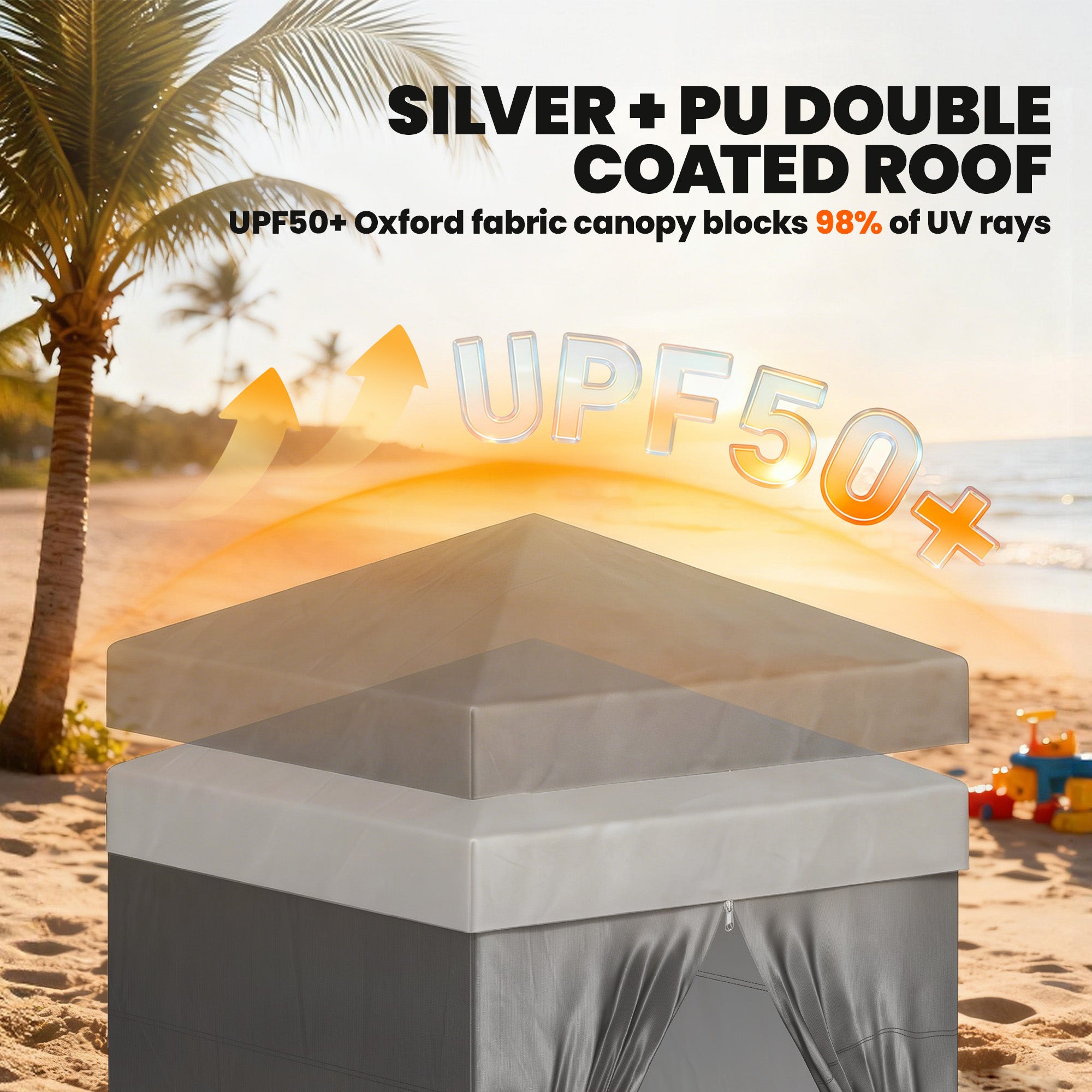 5 x 5 ft Compact Pop Up Canopy Tent, UPF 50+ Changing Room, Portable Instant Privacy Canopy with Mesh Window, Dark Grey