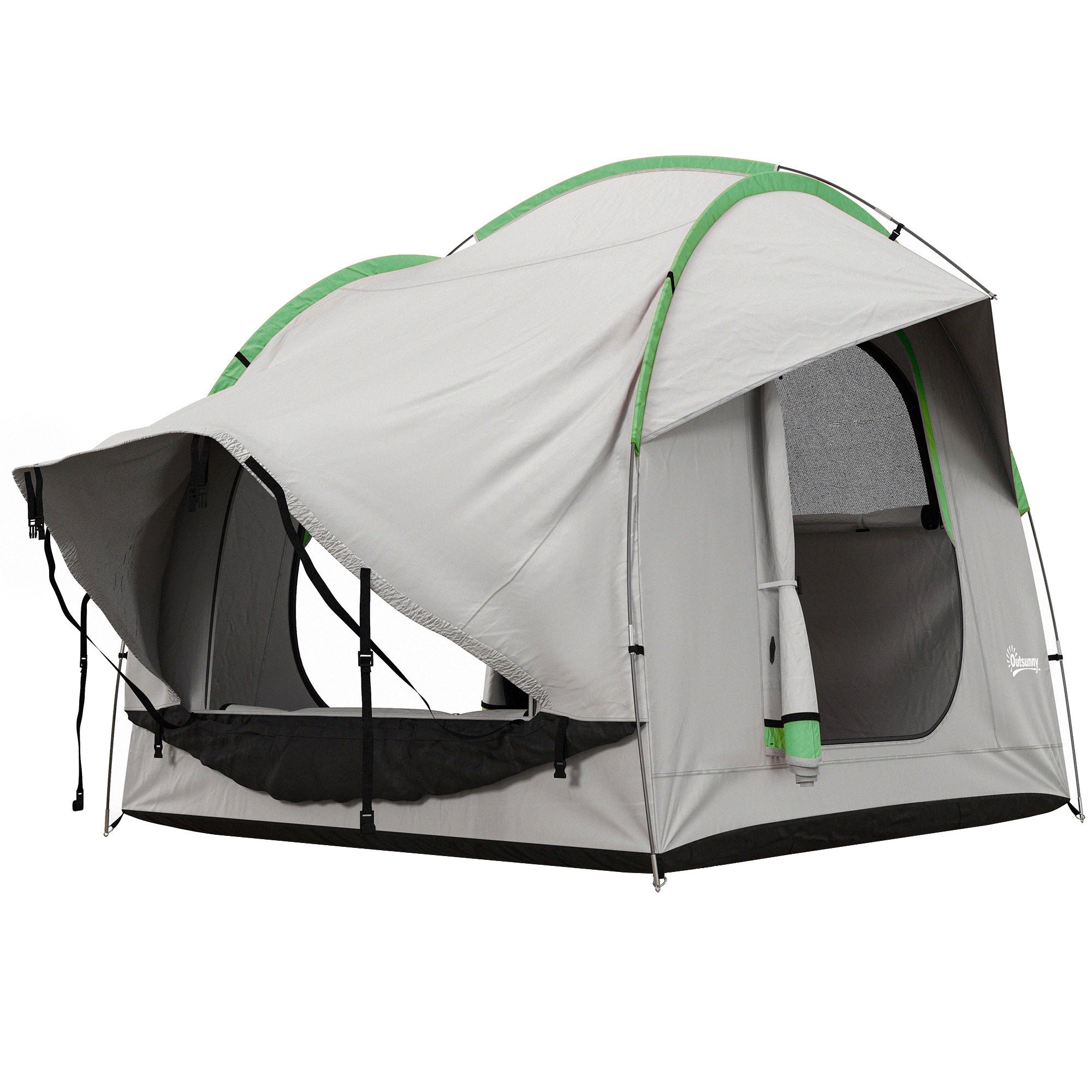 2000mm Waterproof SUV Tent, Car Tent with 3 Doors and Mesh Window, for 5-6 Person Camping Travel, Grey and Green