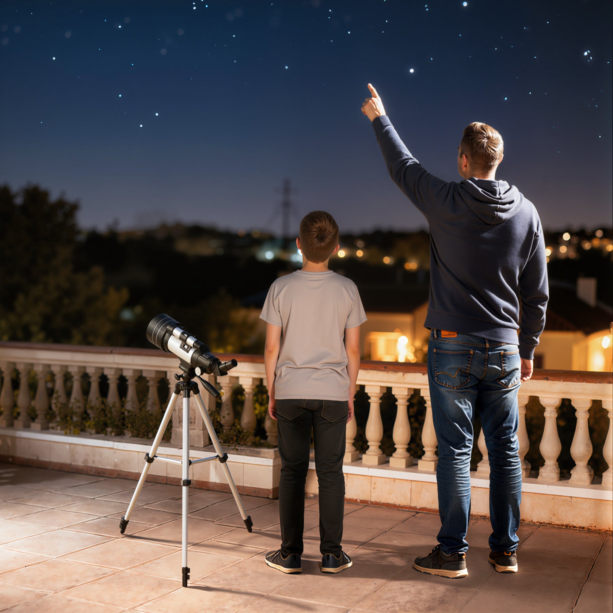 Astronomical Telescope for Adults, 70 mm Aperture Refractor Telescope with 100X, Adjustable Tripod, White