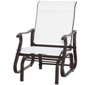 Outdoor Glider Chair, Patio Glider with Steel Frame and Mesh Fabric, Outdoor Patio Chair for Backyard, Garden and Porch, Cream White