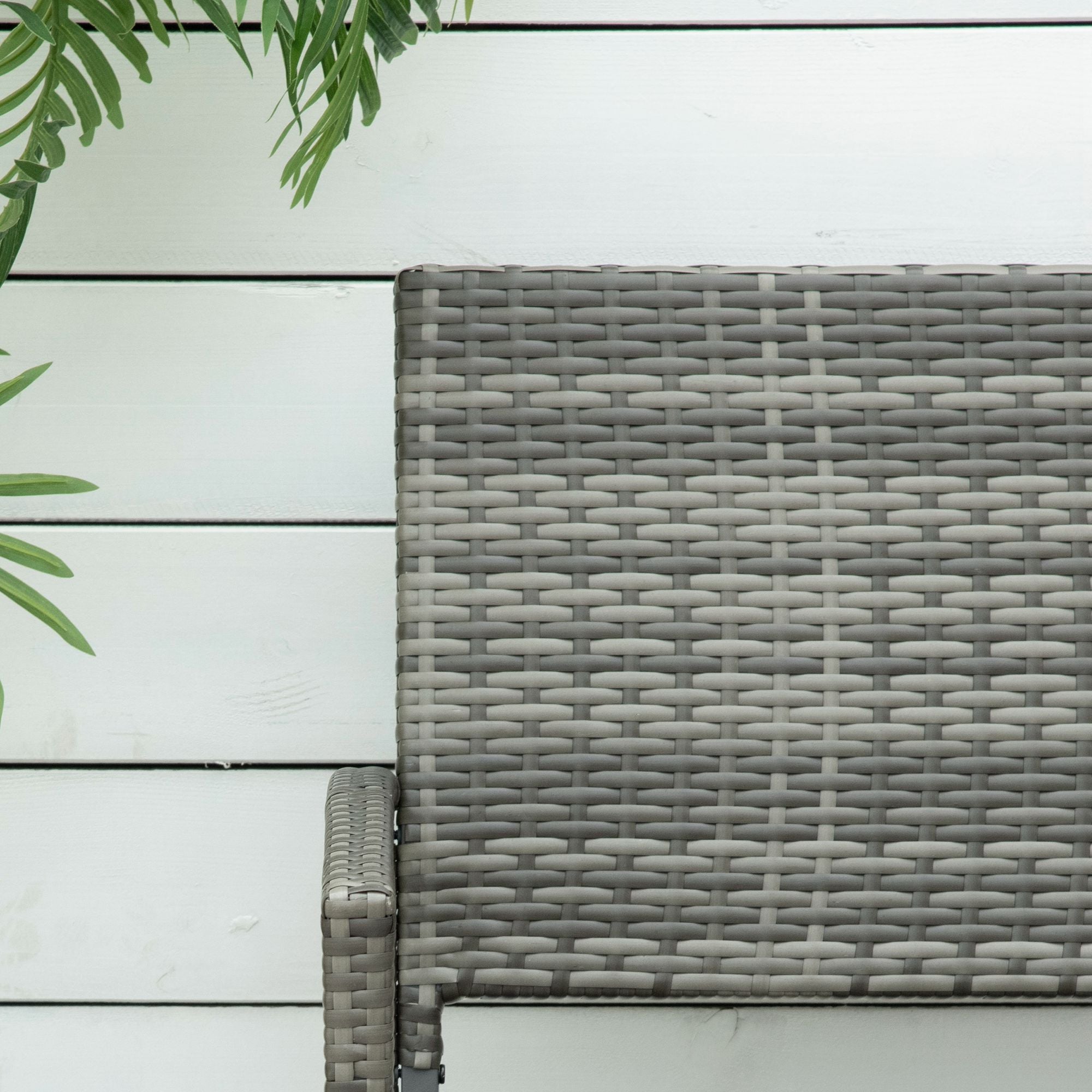 Rattan Wicker Loveseat Garden Bench Hand Woven Portable Backyard Gray
