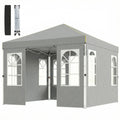 9.6 x 9.6 ft Pop Up Canopy Tent with 4 Sidewalls, UPF 50+ 1-Button Push Easy Setup Outdoor Instant Canopy, Light Grey