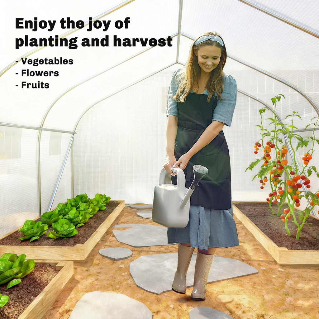 15'x10'x7' Greenhouse Gardening Planting Shed White