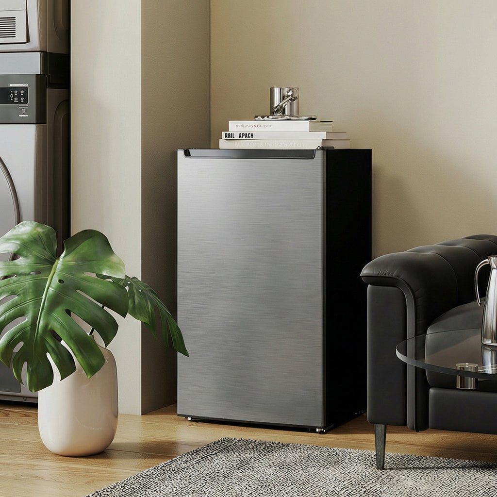 2.1 Cu. Ft. Mini Freezer, Compact Upright Freezer with Reversible Door, Removable Shelf, Adjustable Temperature, Silver