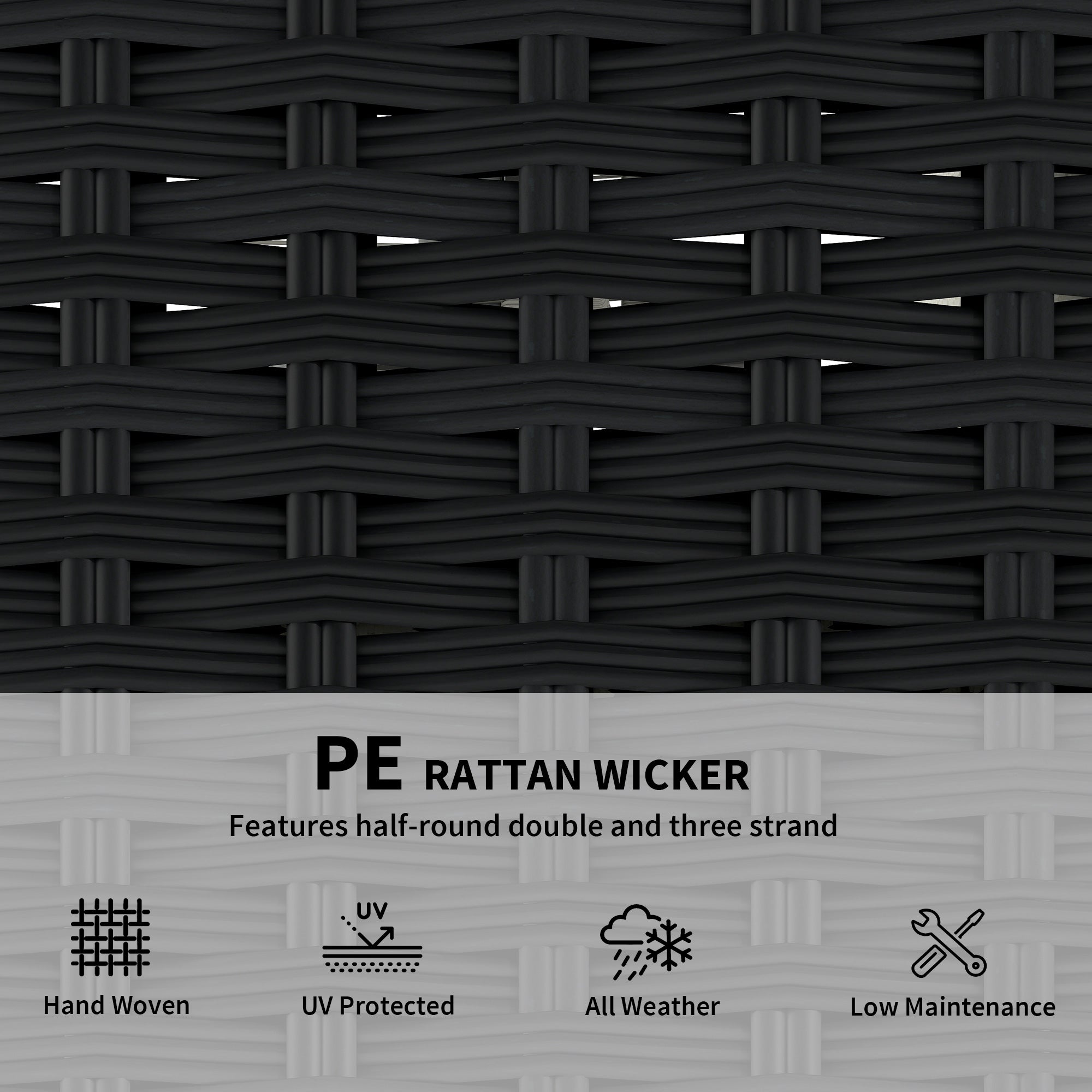 5 Piece Patio Furniture Set, L-Shape Wicker Outdoor Sectional with 3 Chairs, Ottoman, Glass Table, Cushions, Turquoise