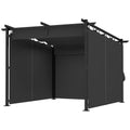 8' x 8.5' Metal Retractable Pergola Canopy with Sidewalls, Outdoor Gazebo UPF30+ Sun Shade Shelter for Garden, Deck