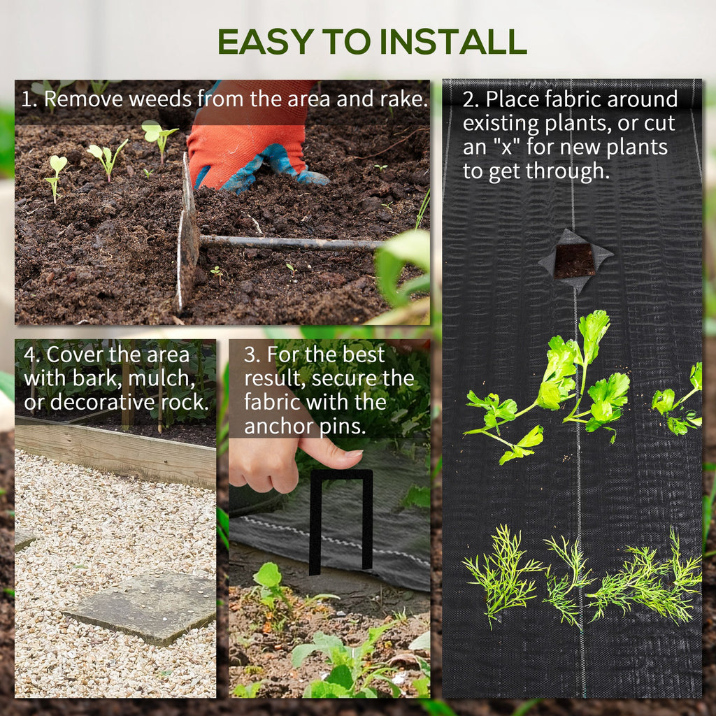 3ftx300ft Landscape Fabric, 4.6OZ Gardener Premium Weed Barrier Durable & Heavy-Duty Weed Block Gardening Mat, Easy Setup & Superior Weed Control Convenient Design