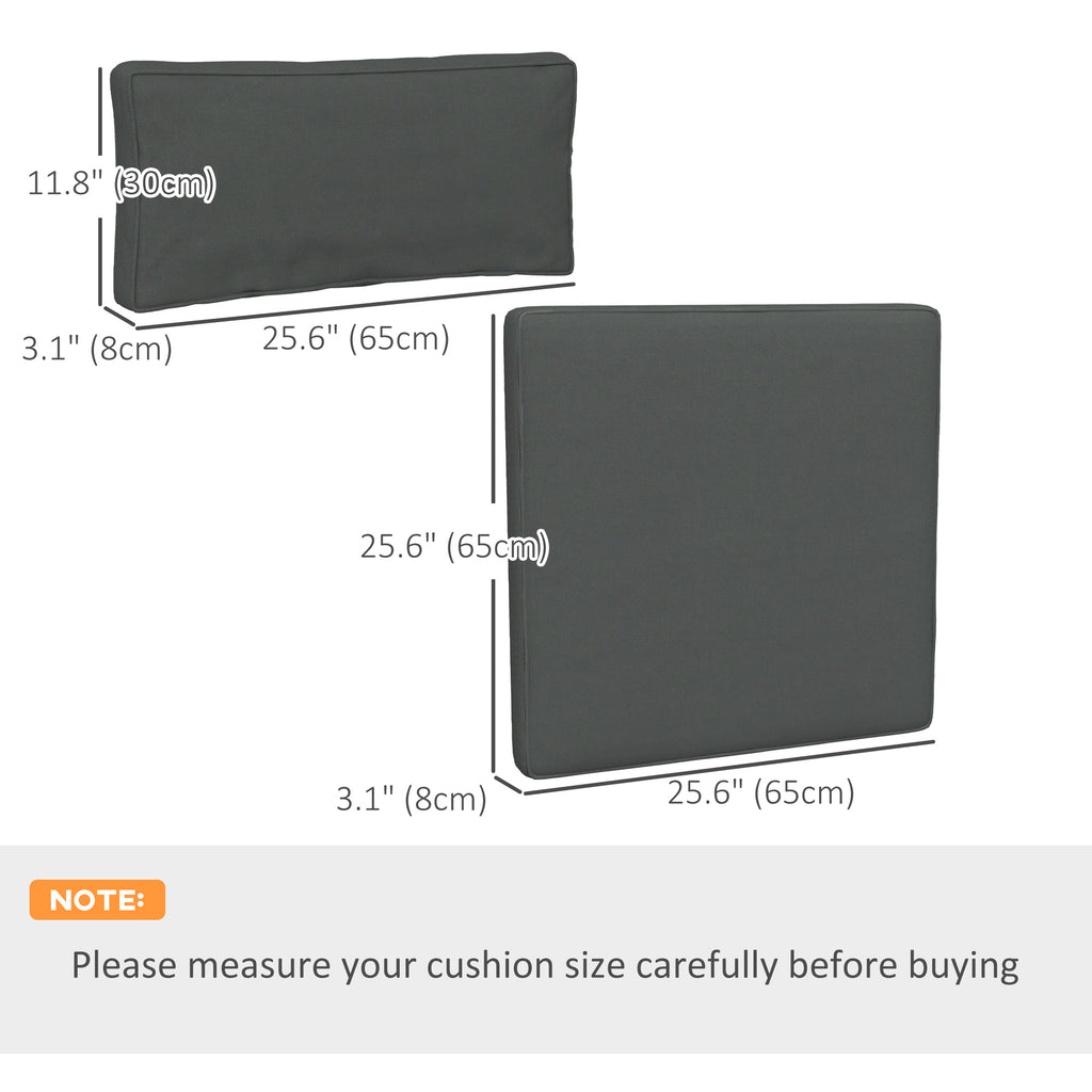 Replacement Cushions for Rattan Furniture, 14 Piece Outdoor Seat Cushion Pad for Patio Set, 7 Seat and 7 Back, Grey
