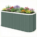 Galvanized Raised Garden Bed, Deep Root Planter Box, Outdoor Garden Bed with Plant Labels, 4.5' x 2' x 2', Light Green