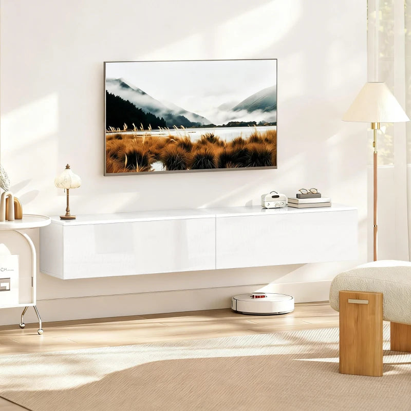 Wall mounted TV stand with storage for TVs up to 75 inches