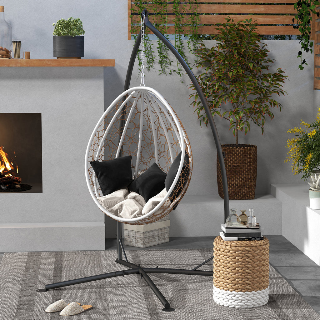 Hammock Chair Stand, Hanging Heavy Duty Steel Frame Hammock Stand Only with Chain for Indoor & Outdoor Use, Black