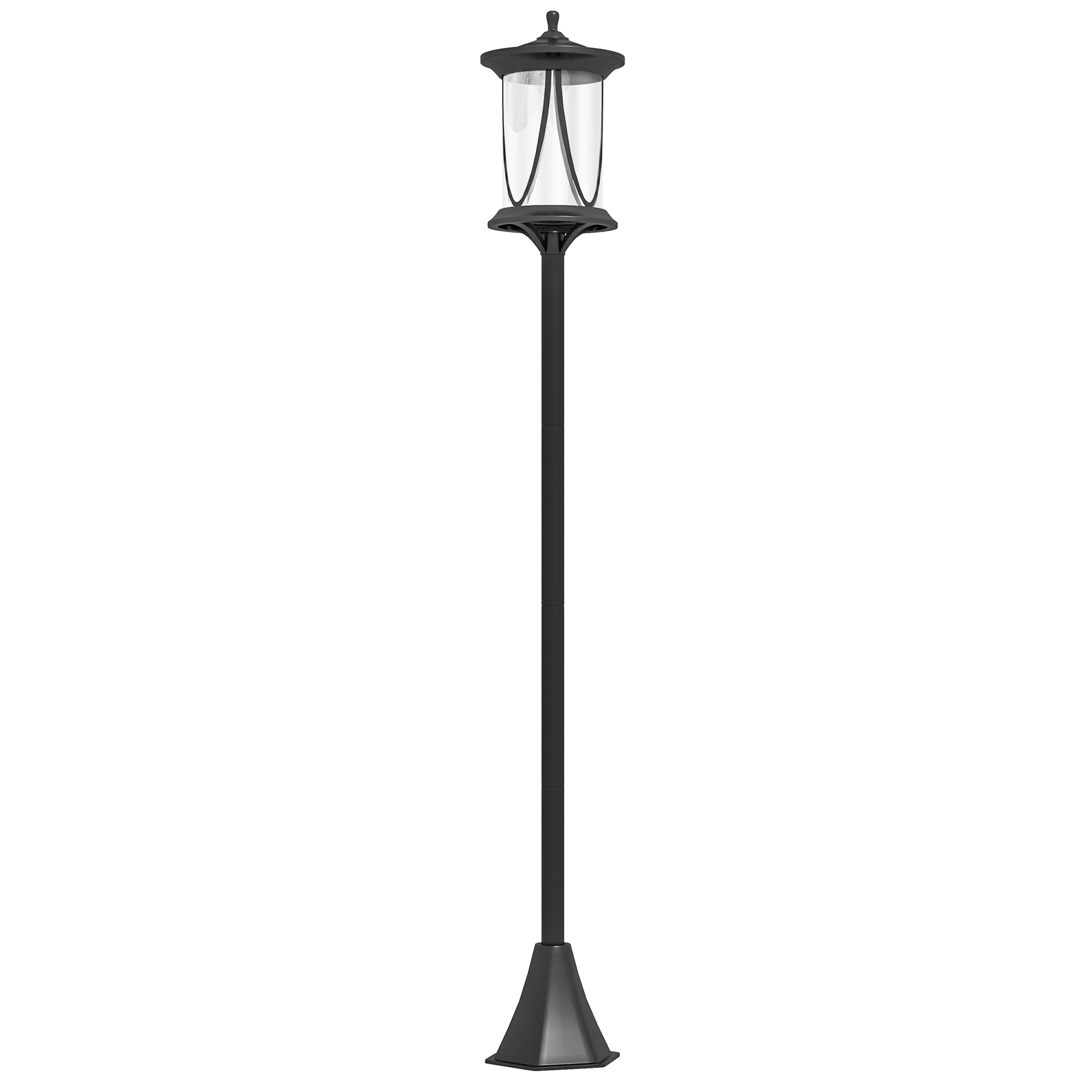 50" Solar Post Light, Cool White LED Outdoor Lamp, Waterproof IP44 for Patio, Garden, Backyard, Pathway