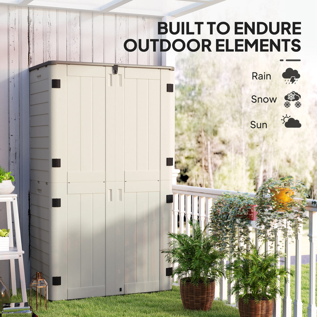 368 Gallon Outdoor Storage Cabinet with Openable Top and Lockable Doors for Lawnmower, Trash Can, Patio Accessories
