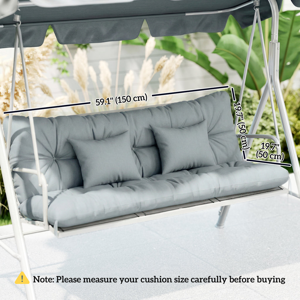 4-Piece Back and Seat Cushion Pillows Replacement and Pillows, Patio Chair Cushions Set with Ties, Light Grey