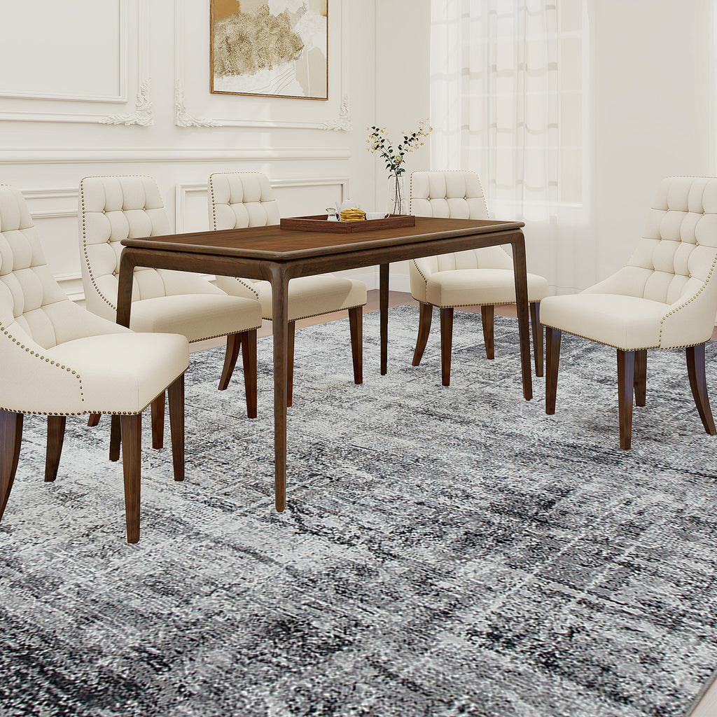 Area Rug for Living Room 8x10, Modern Abstract Machine Washable Rug, Non-Slip Carpet for Bedroom, Dining Room, Grey