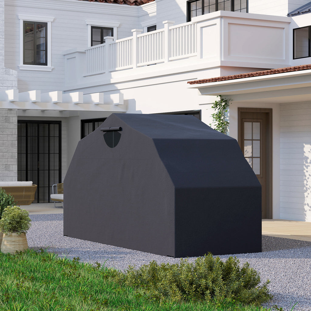 Motorcycle Shelter, Waterproof Motorcycle Cover Tent with 2 Mesh Windows, UV Protected & Dustproof Bike Storage Shed