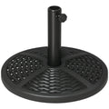 21 lbs Cement Round Market Umbrella Base Holder, 18" Heavy Duty Parasol Stand with Rattan Design for Patio, Black