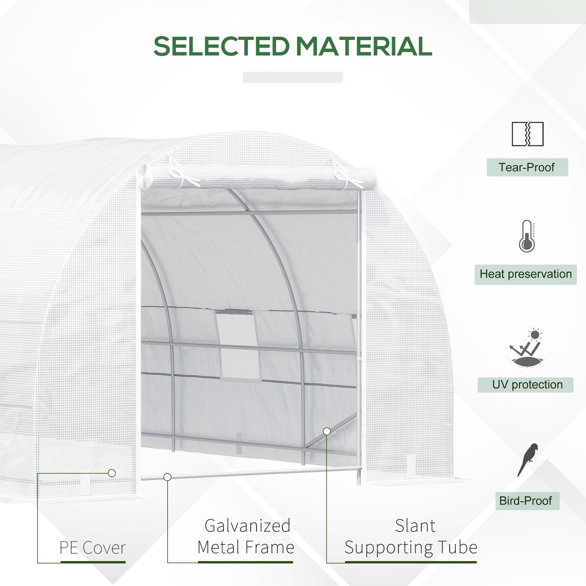 20x10x7ft Heavy Duty Tunnel Walk-in Greenhouse Outdoor Backyard Seed Plant Vegetables Grow Warm House White