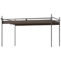 10' x 10' Outdoor Gazebo, UPF30+ Retractable Pergola Canopy, Free Standing Metal Pergola Kit, Brown