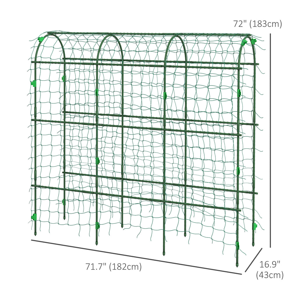 Metal Garden Trellis, Arch Trellis for Climbing Plants Outdoor, A-Frame, with Climbing Net, 17" x 72" x 72"