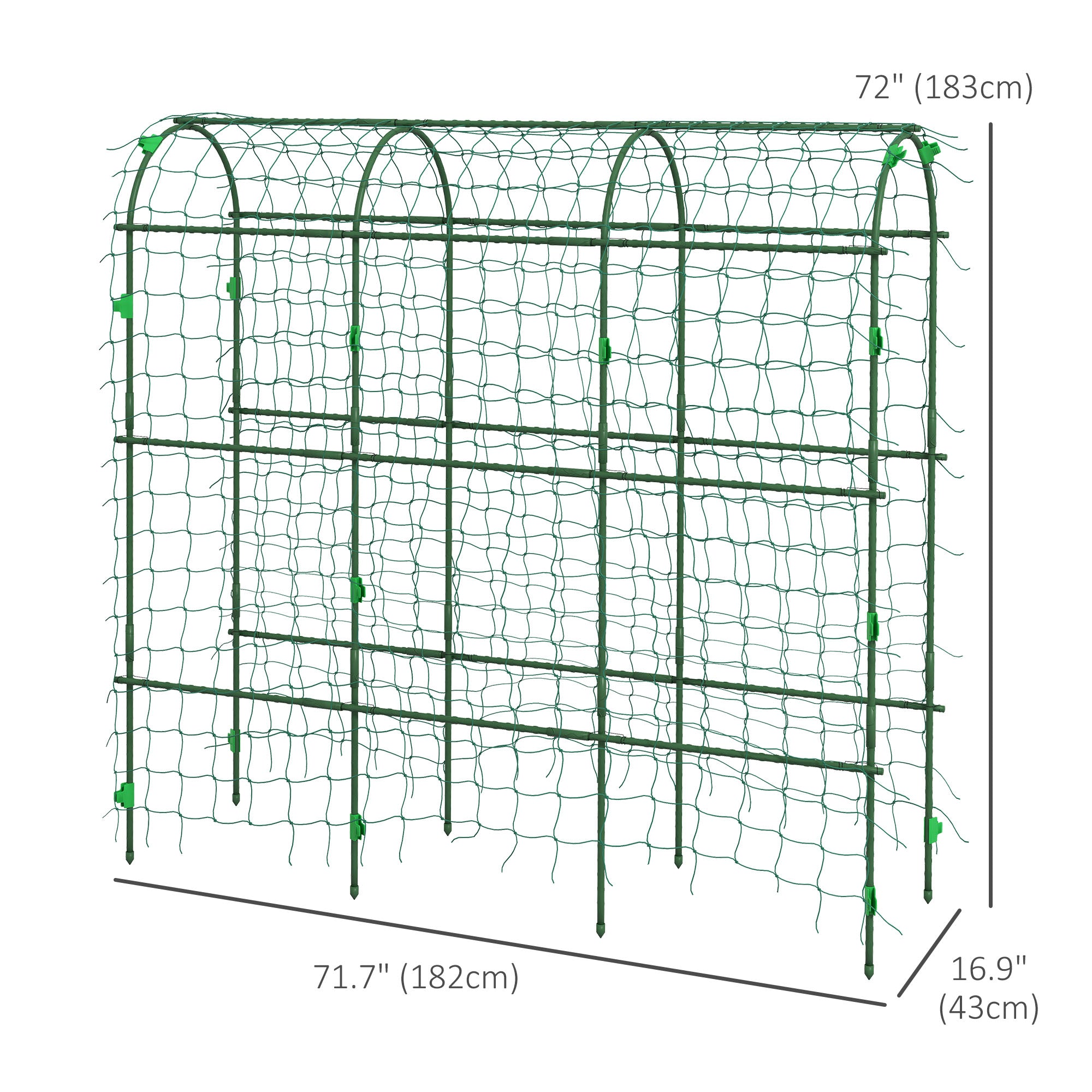 Metal Garden Trellis, Arch Trellis for Climbing Plants Outdoor, A-Frame, with Climbing Net, 17" x 72" x 72"