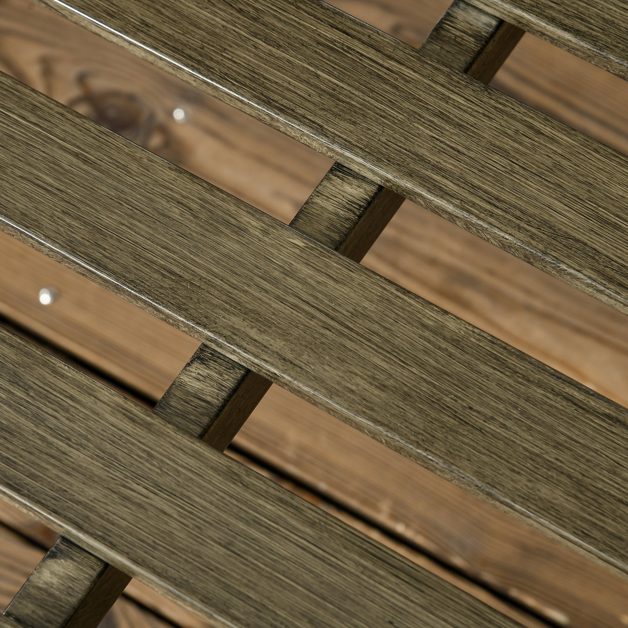 Outdoor Garden Bench, Metal Bench, Wood Look Slatted Frame Furniture for Patio, Park, Porch, Lawn, Yard, Deck, Black